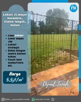 Tanah Lokasi Trategis Dekat Sentra Kuliner Klaten