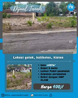 Tanah Pekarangan Di Gatak Kalikotes Klaten