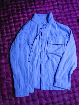 SHACKET JACKET PLEECE - JAKET PRIA KEMEJA POLOS XL BLUE SKY
