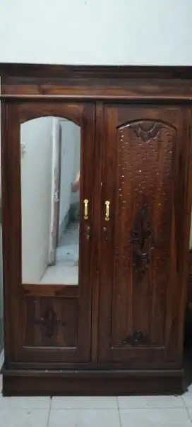 lemari kayu jati 2 pintu