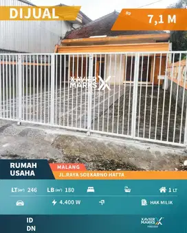 Rumah Usaha Di Jalan Raya Soekarno Hatta Lowokwaru Malang(OLX746)