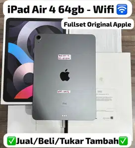 Ipad Air 4 64 Gb Space Gray Fullset Ori