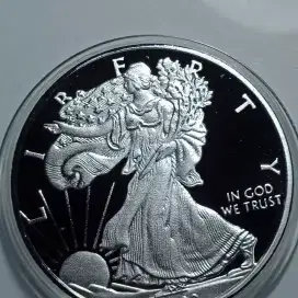 Koin Lapis Perak WALKING LIBERTY DOLLAR USA BANYAK DICARI