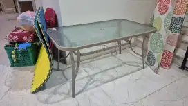 Meja kaca, meja taman meja makan, tahan outdoor ACE HARDWARE
