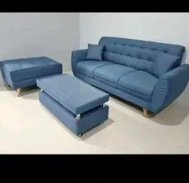 Sofa L putus warna denim
