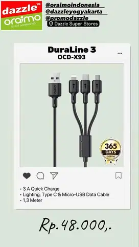 Cable Oraimo 3 In 1 OCD-X93