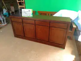 Bufet minimalis siap kirim ready stock full kayu jati