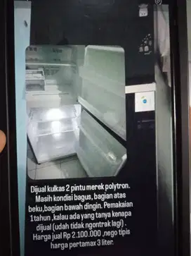 Dijual kulkas polytron