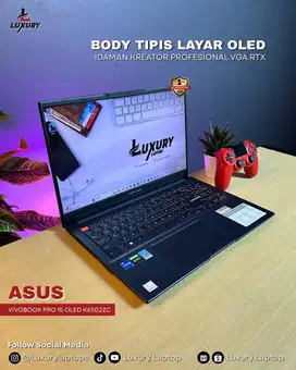 LAPTOP ASUS VIVOBOOK PRO 15 OLED CORE I5 RTX 3050 4GB RAM SSD SECOND
