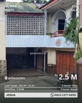 Dijual Rumah 2 Lantai + 2 Toko Area Wonosobo