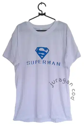 Baju Kaos Pria T-Shirt Motif Supermen Pakaian santai lengan pendek