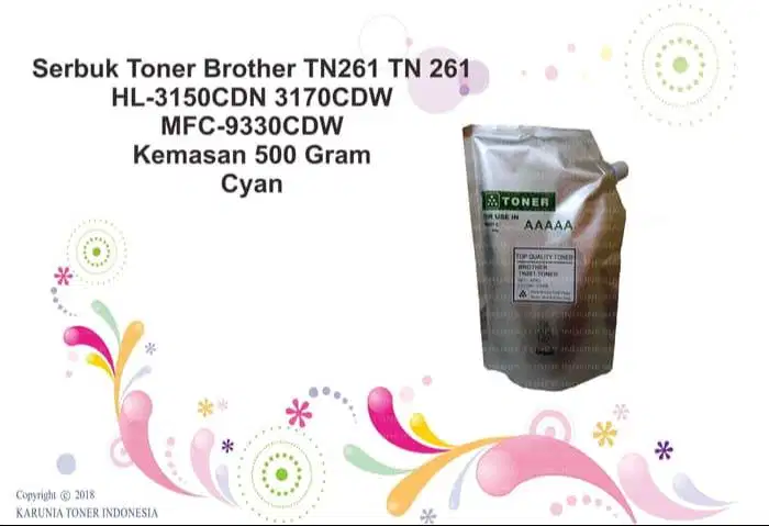 Serbuk Toner Brother TN261 TN 261 HL-3150CDN 3170CDW MFC-9330CDW 500GR