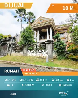 Dijual Cepat Rumah Luas View Golf Lokasi Araya Golf Malang