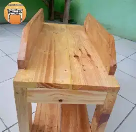Meja/Tatakan CPU 2 Tingkat Bahan Kayu Jati Belanda