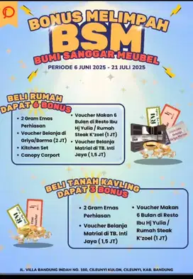 Beli kavling dapat emas 2gram Lokasi Ujungberung