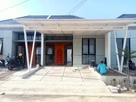Kanopi bajaringan cet putih allin terpasang