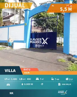 DIJUAL MURAH VILLA LUAS SUPER STRATEGIS SELANGKAH DARI JATIM PARK,BATU