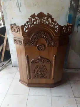 Mimbar Podium Masjid Ukir Kayu Jati