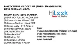 Paket Murah CCTV Hilook 4 Kamera 2 MP