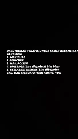 TERAPIS UNTUK SALON KECANTIKAN