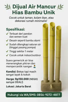 Jual air mancur kolam ikan.