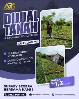 Dijual Tanah Sudah Ada Pondasinya Untuk 14 Pintu Kontrakan di Karawang