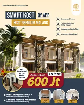 Dijual Rumah kost dekat kampus ternama kota malang
