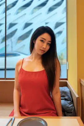 Dress Midi Tali Spaghetti - Merah Bata