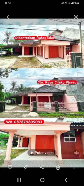 Di jual tanah dan bangunan luas 650 meter di jalan raya cipami pleredd
