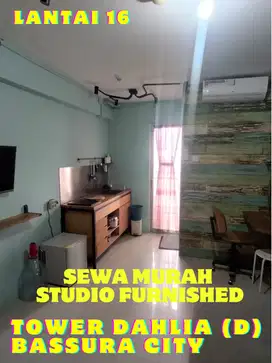SEWA MURAH STUDIO FURNISHED TOWER DAHLIA (D) APARTEMEN BASSURA CITY