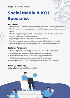 Lowongan Kerja - Social Media & KOL Specialist (F&B)