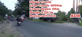 Dijual Tanah Banjarsari Solo