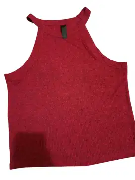 Kaos kutungan Halter top maroon