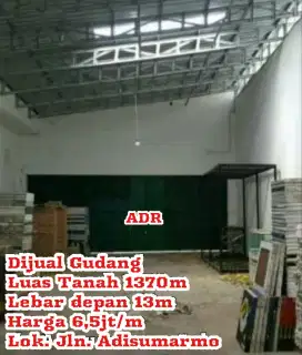 Dijual Gudang Solokota