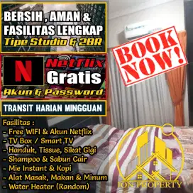 FREE NETFLIX STUDIO PERJAM PERHARI SEWA APARTEMEN GREEN PRAMUKA CITY