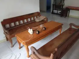 Set meja kursi jati asli jual mau pindah jauh