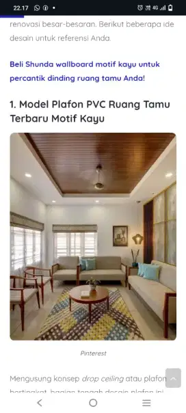 Ahlinya pasang plafon PVC gaya kekinian