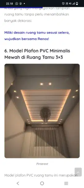 Ahlinya pasang plafon PVC murah modern kekinian
