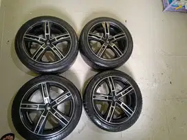 Dijual velg lenso original ring 17 baut 5 lebar 7.5 ET 35 include ban