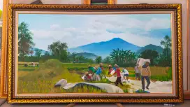 Lukisan kanvas panen raya