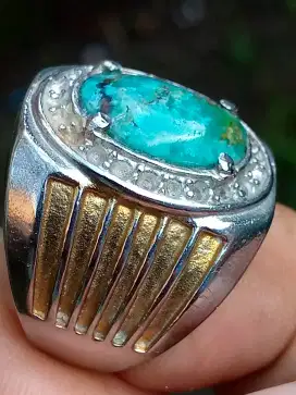 Batu bacan doko size 15x10x5 ring uk 8 titanium