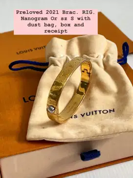 Jual Louis Vuitton Gelang Gold Plate Original LV Branded Preloved