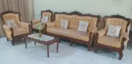 1 SET MEJA KURSI TAMU KAYU JATI CLASSIC MEWAH ISTIMEWA