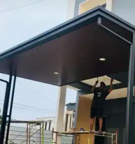 Canopy atap alderon single layer + plafon pvc