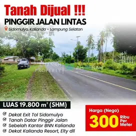 DIJUAL TANAH MURAH DI JALAN LINTAS SUMATERA SIDOMULYO LAMSEL