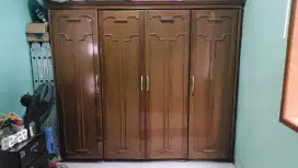Lemari pakaian kayu 4 Pintu GRATIS