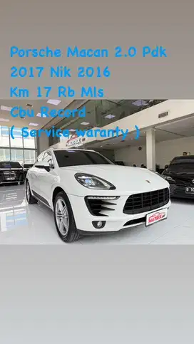 Porsche Macan pdk 2017  Nik16 white on black siap pakai