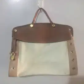 Furla Fashion Women's Mate Beige Leather Handbag - Tas Tangan Wanita