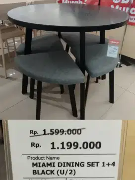 MEJA MAKAN MIAMI DINING SET 1+4