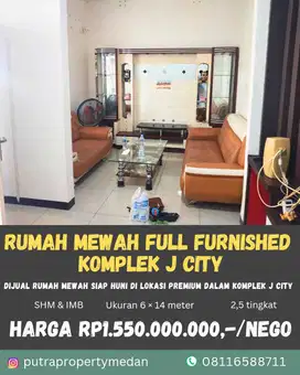 DIJUAL RUMAH MEWAH FULL FURNISHED DALAM KOMPLEK J CITY CLUSTER J ELITE
